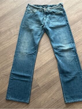 Men's vintage Armani Jeans tweed inside lining denim blue jeans size 34
